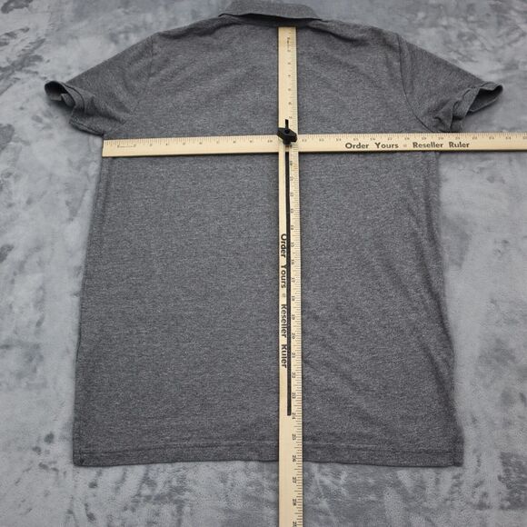 American Eagle Outfitters Shirt Mens M Gray Short Sleeve Button Logo Collar Polo - Picture 4 of 16